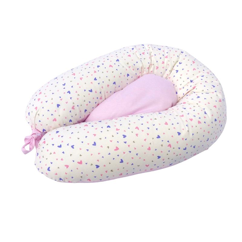 INFANTI - ALMOHADA DE LACTANCIA PRE Y POST NATAL HEARTS ROSADO