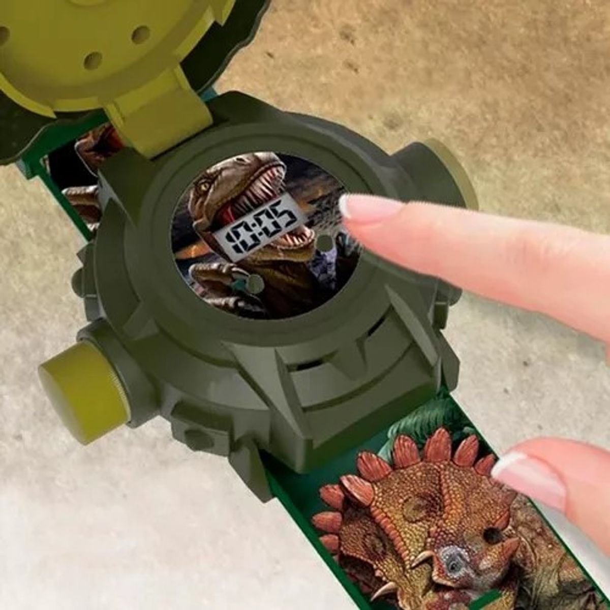 GENERICO - Reloj Proyector  de Dinsaurio Velociraptor para Niños o niiñas