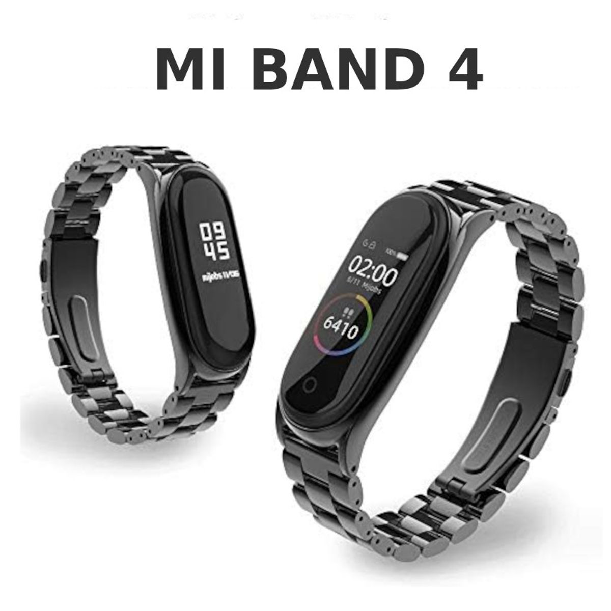 GENERICO - Correa Metal Acero Inox Pulsera Para Xiaomi Mi Band 4 Negro