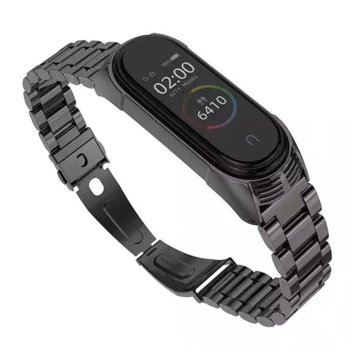 GENERICO - Correa Metal Acero Inox Pulsera Para Xiaomi Mi Band 4 Negro