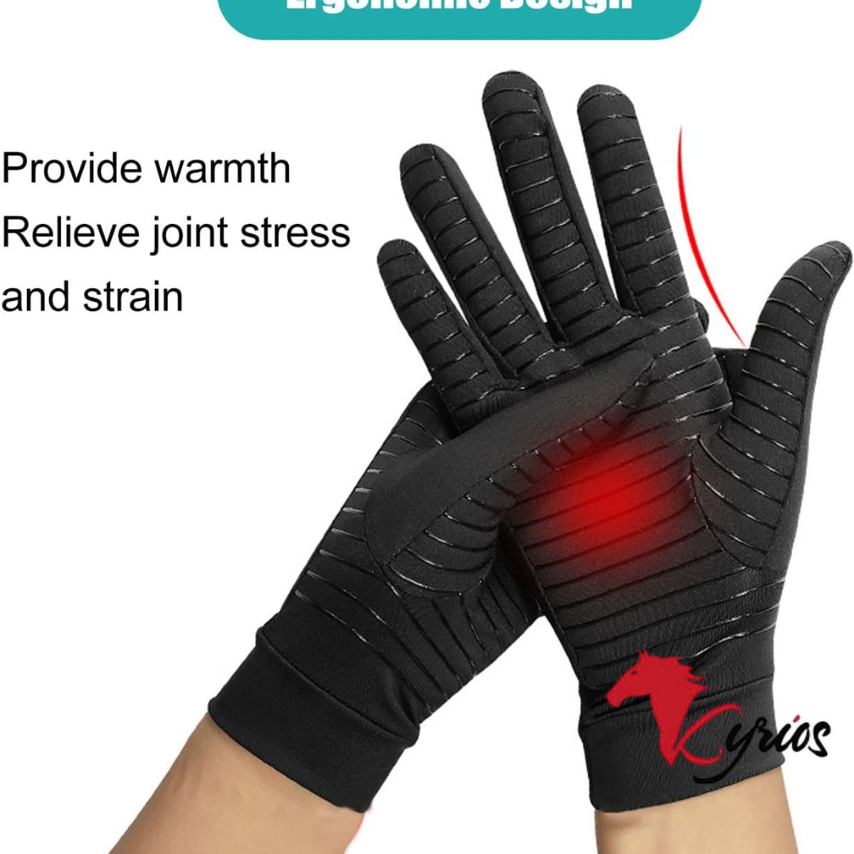 NO LOGO - Guantes De Compresión Con Cobre Terapéutico Alivia La Artritis Talla L