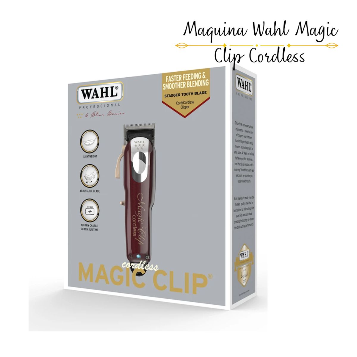 WAHL - Maquina Cortador de Cabello WAHL Profesional Magic Clip Cordless