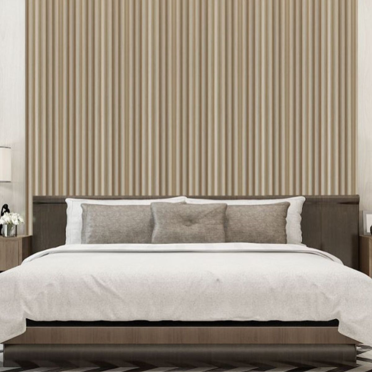 DECORPLAS - Wall Panel Wpc Para Interior Concave Grueso Color Maple Grava