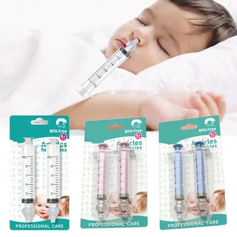 GENERICO - Aspirador Nasal x2 Doble Jeringa Silicona Nariz mocos bebe niño Hosal