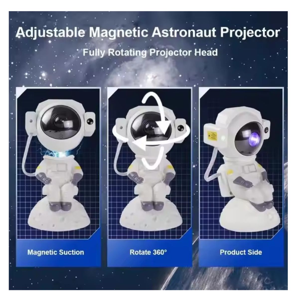 GENERICO - PARLANTE PROYECTOR DE LUZ ASTRONAUTA  CON BLUETOOTH