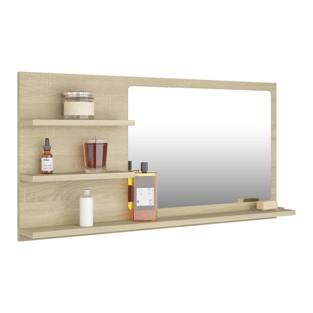 GENERICO - Mueble de Baño  Espejera con Repisas Melamina Roble Claro