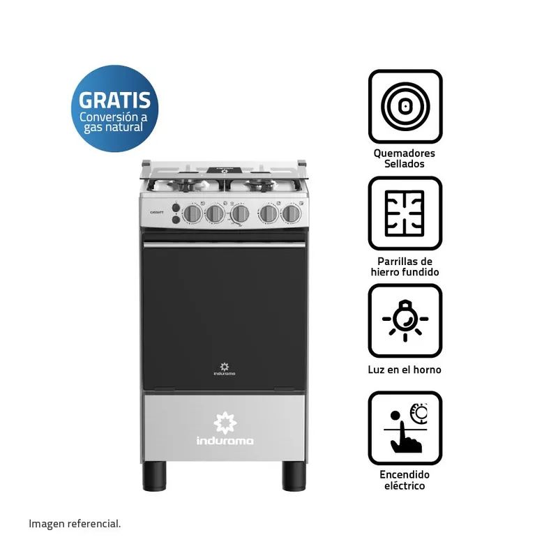 INDURAMA - Cocina a Gas 4 Quemadores Indurama VIENA QZ