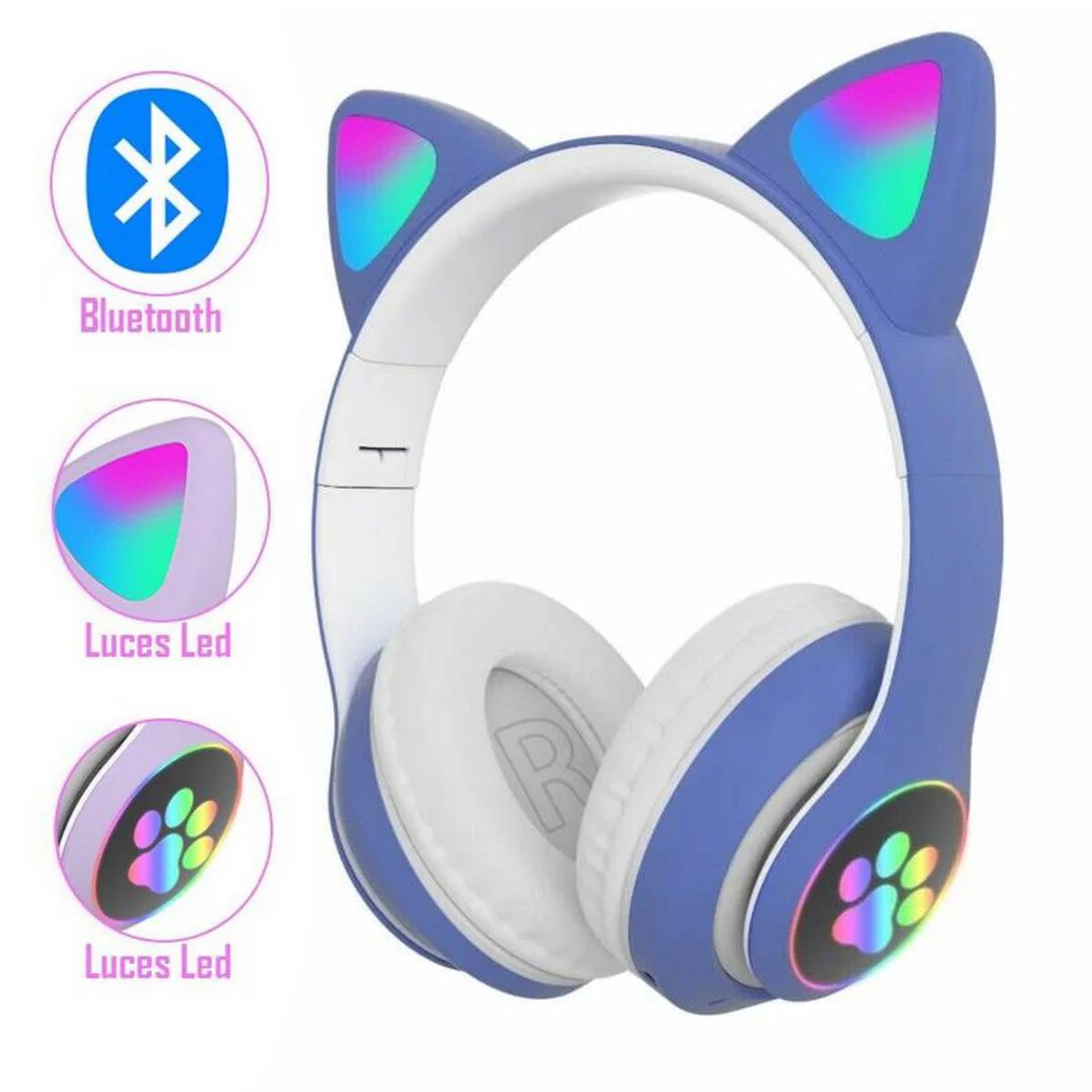 GENERICO - Auricular Inalámbrico Gato bluetooth STN-28 Azul