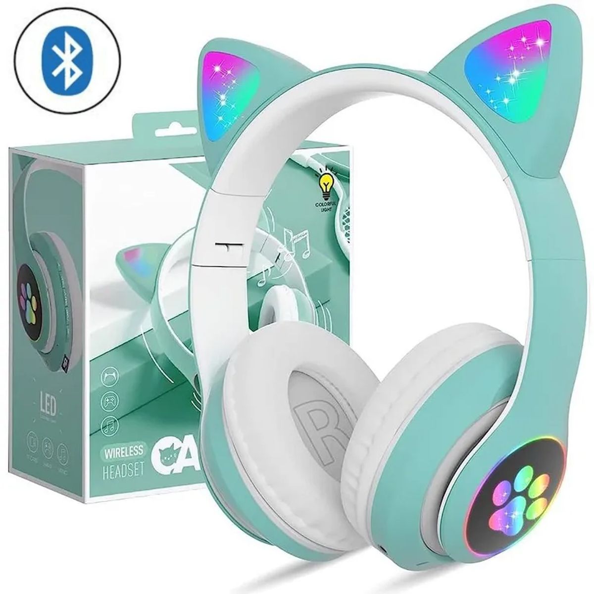 GENERICO - Auricular Inalámbrico Gato bluetooth STN-28 Verde