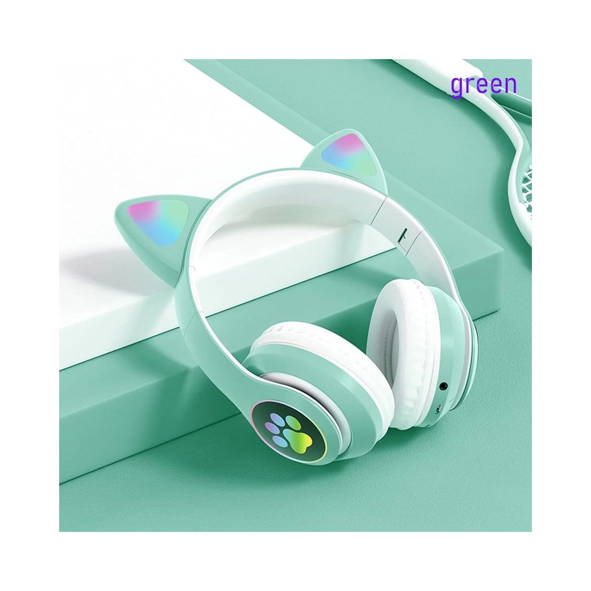 GENERICO - Auricular Inalámbrico Gato bluetooth STN-28 Verde