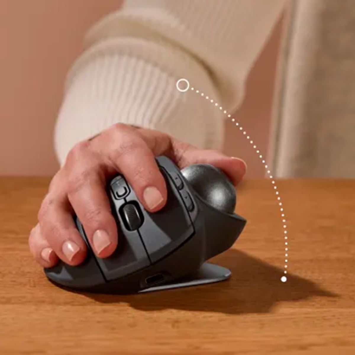 LOGITECH - Mouse Logitech Mx Ergo S Advanced Trackball Wireless boltBluetooth USB-C BLACK