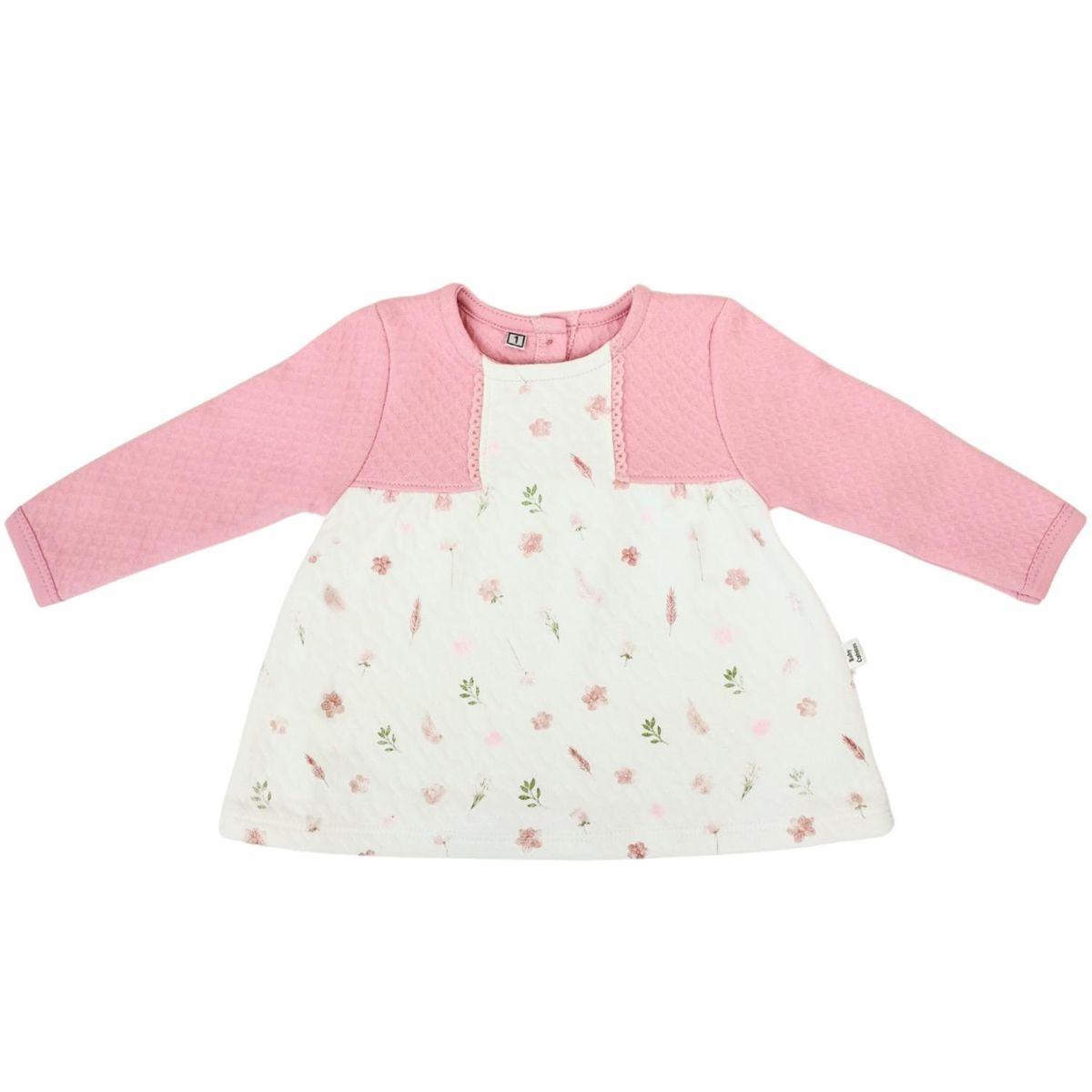 GENERICO - Conjunto Vestido bebé Niña - 3 piezas - Flores - Rosado