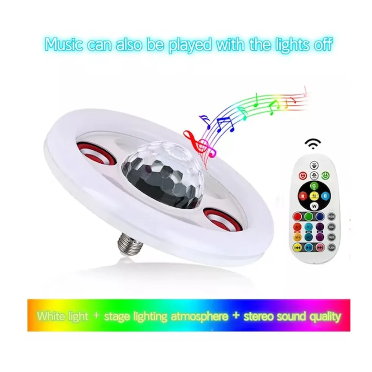 GENERICO - LAMPARA CON PARLANTE BLUETOOTH MULTICOLOR DE 36 WATTS .