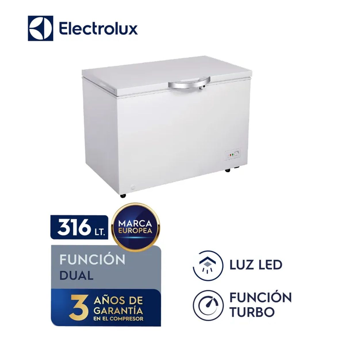 ELECTROLUX - Congelador 316L Electrolux Blanco EFCC32C2HQW