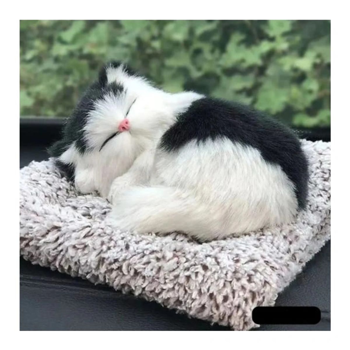 GENERICO - ADORNO GATO PARATABLERO BLANCO CON NEGRO AUTO-CASA-OFICINA