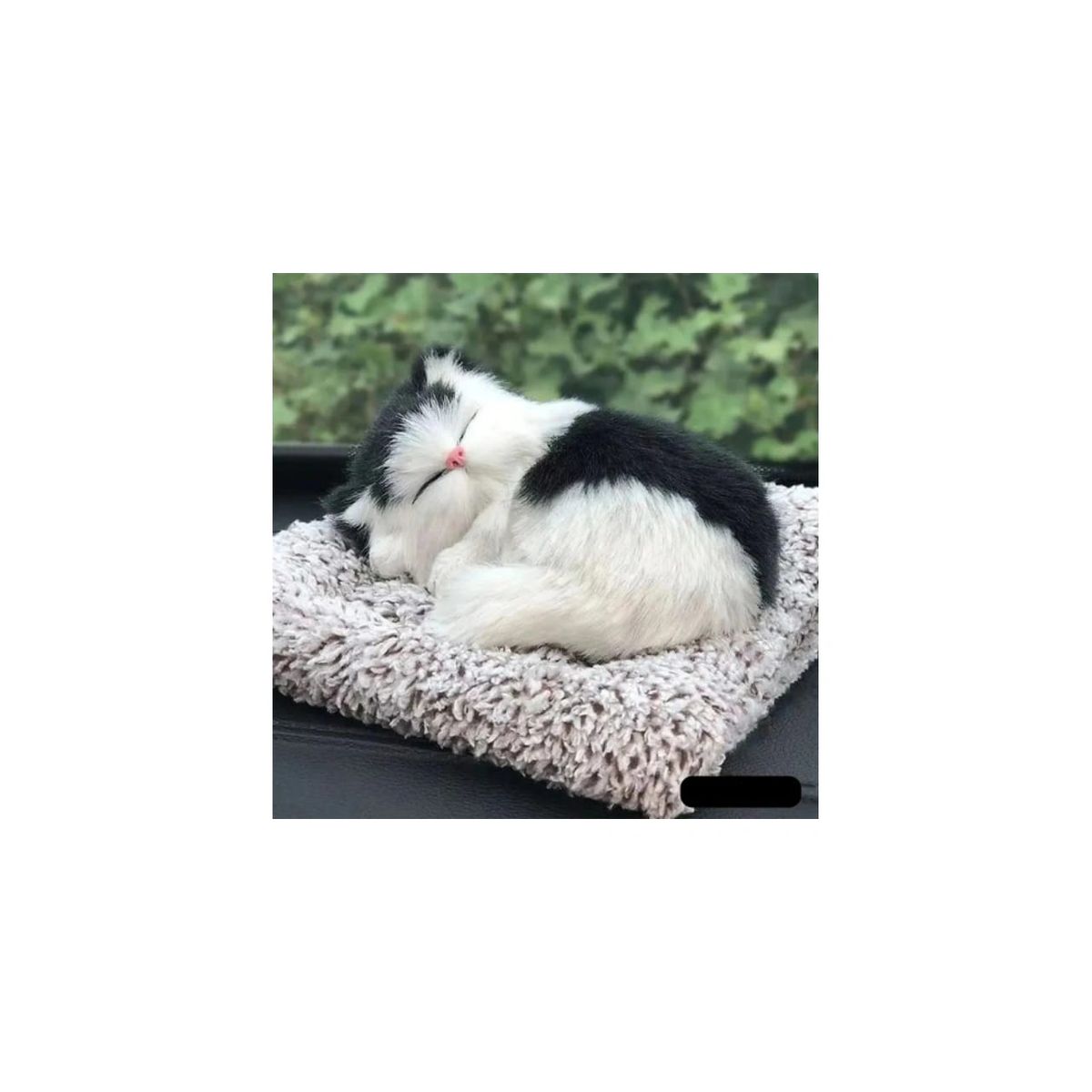 GENERICO - ADORNO GATO PARATABLERO BLANCO CON NEGRO AUTO-CASA-OFICINA