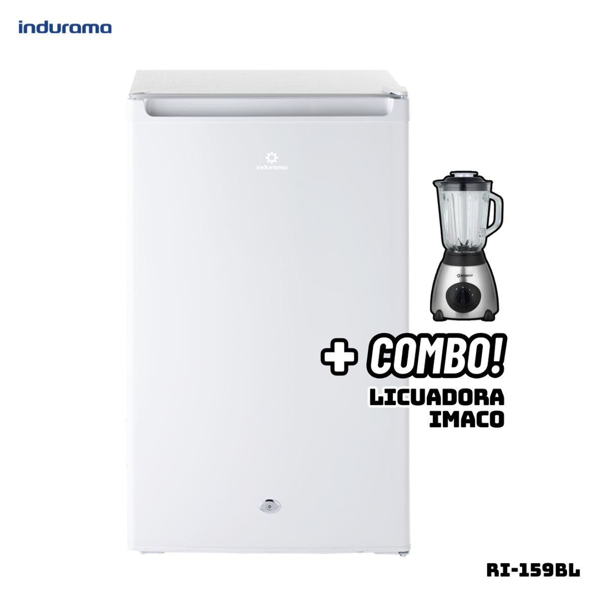 INDURAMA - FRIGOBAR INDURAMA 122 L BLANCO - RI-159BL + LICUADORA IMACO