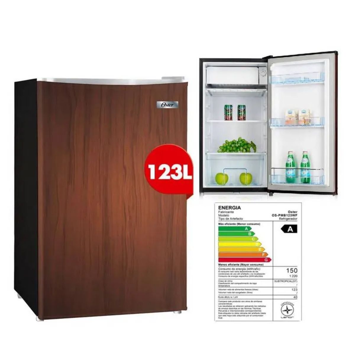 OSTER - Frigobar de 123 Litros Oster OS PMB123WF