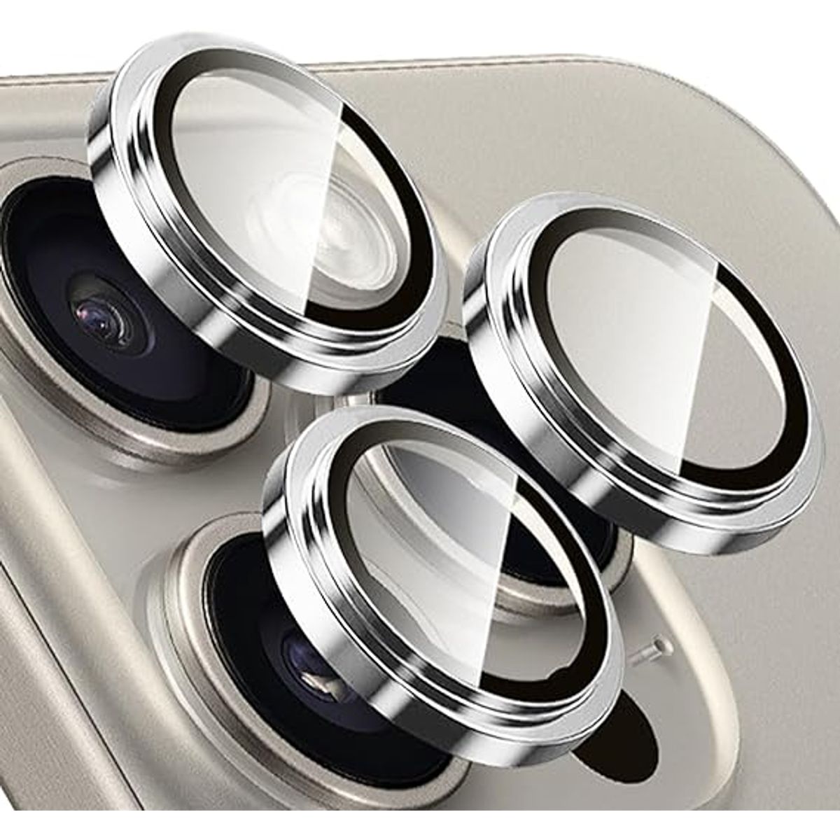 Protector De Cámara IPhone 11 Pro / IPhone 11 Pro Max / IPhone 12 Pro Plateado, marca GENERICO - Foto Principal