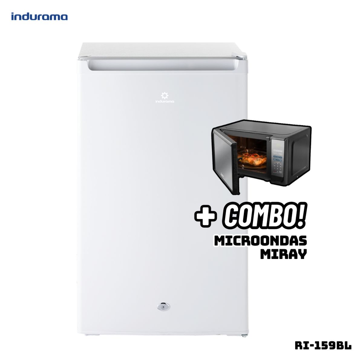 INDURAMA - FRIGOBAR INDURAMA 122 L BLANCO - RI-159BL + MICROONDAS MIRAY HMM-20N