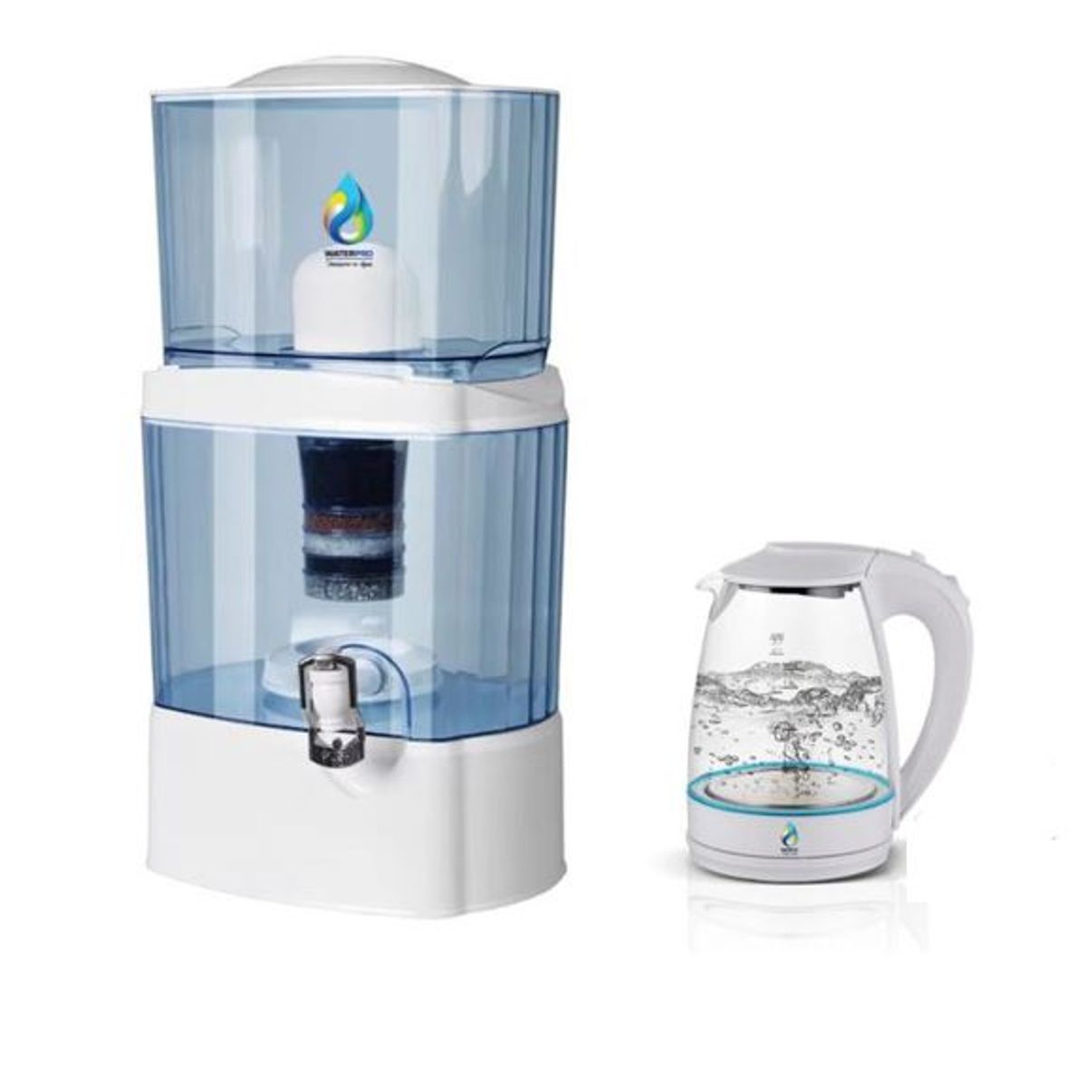 WATERLIFE - Filtro purificador de agua 22L + Hervidor Saludable Blanco