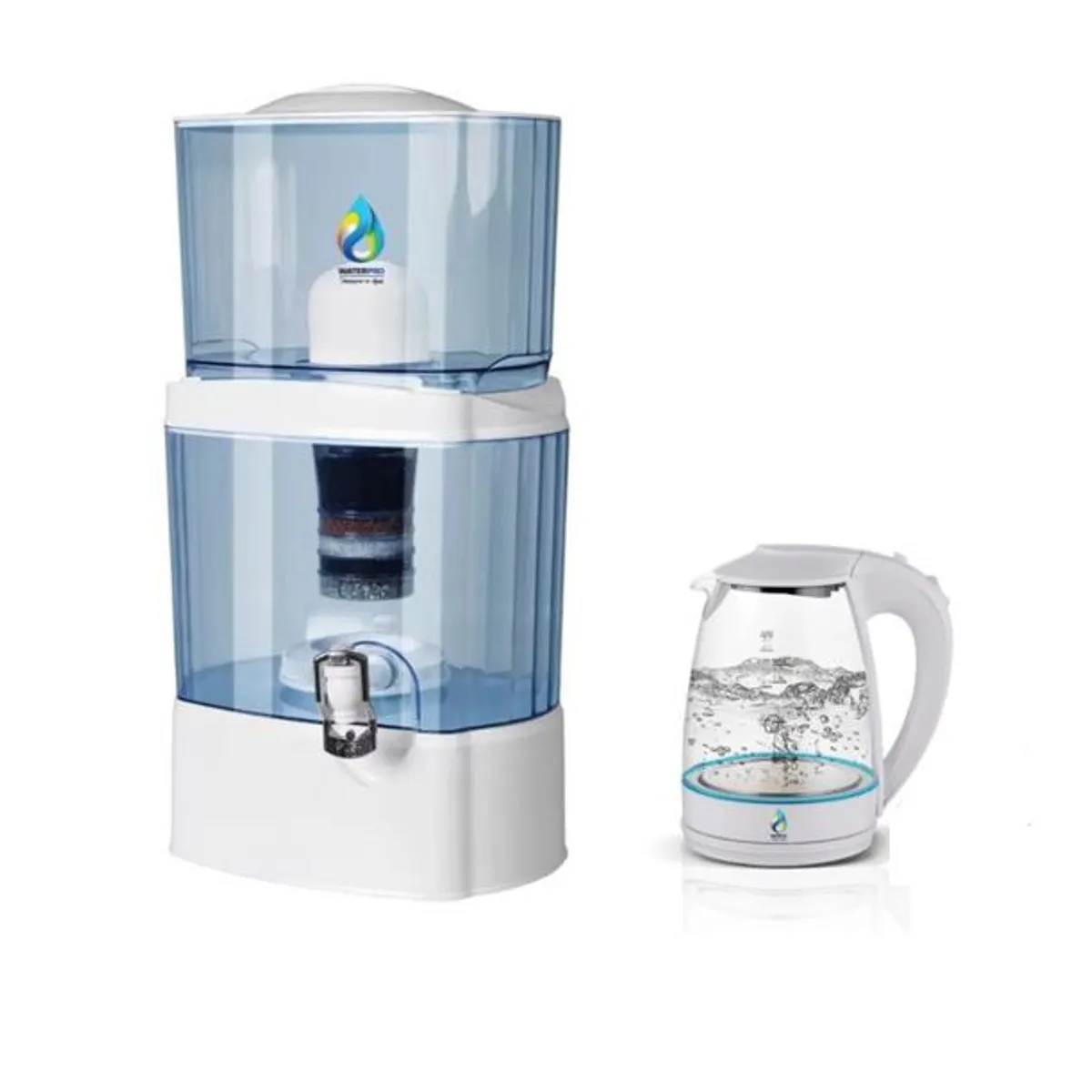 WATERLIFE - Filtro purificador de agua 22L + Hervidor Saludable Blanco