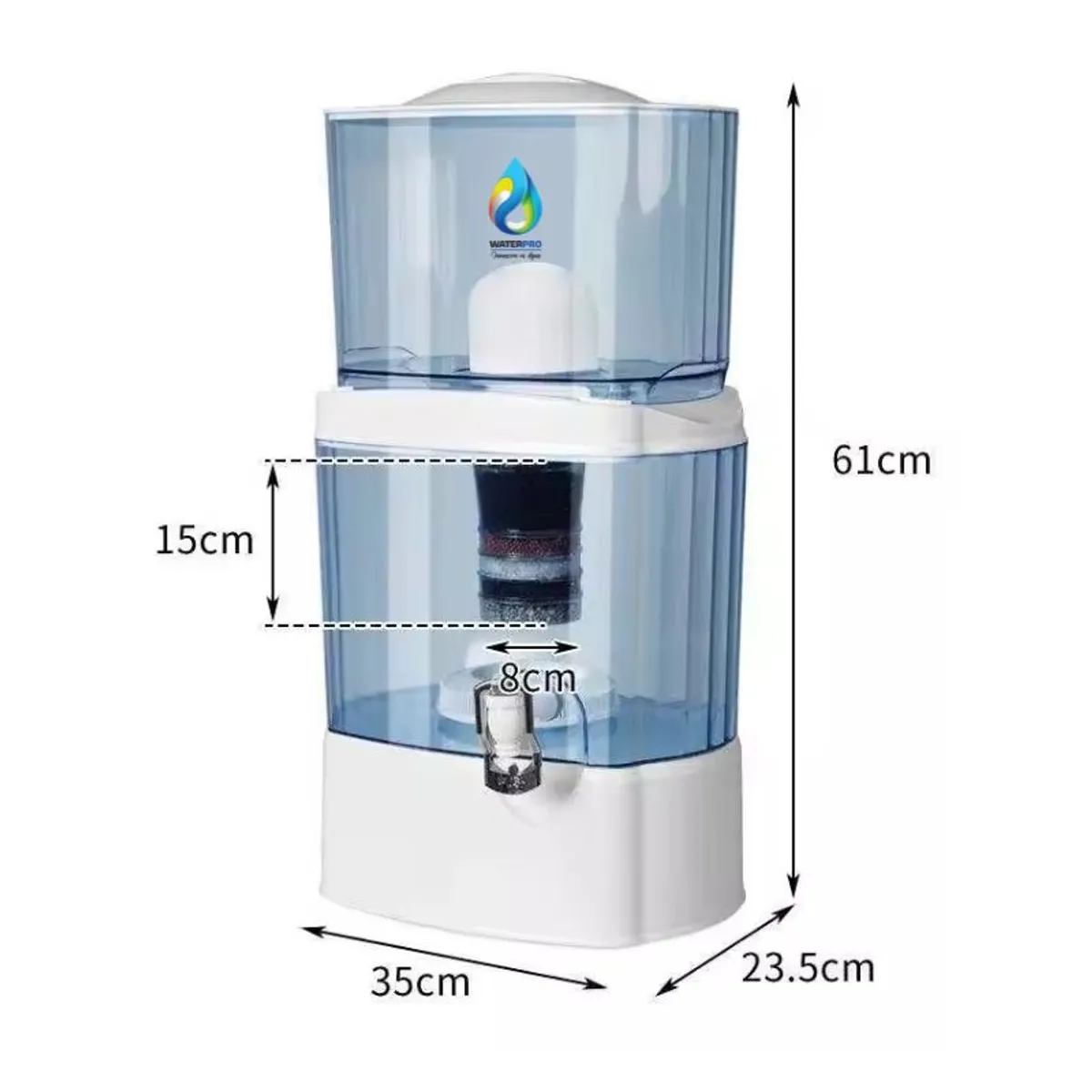 WATERLIFE - Filtro purificador de agua 22L + Hervidor Saludable Blanco