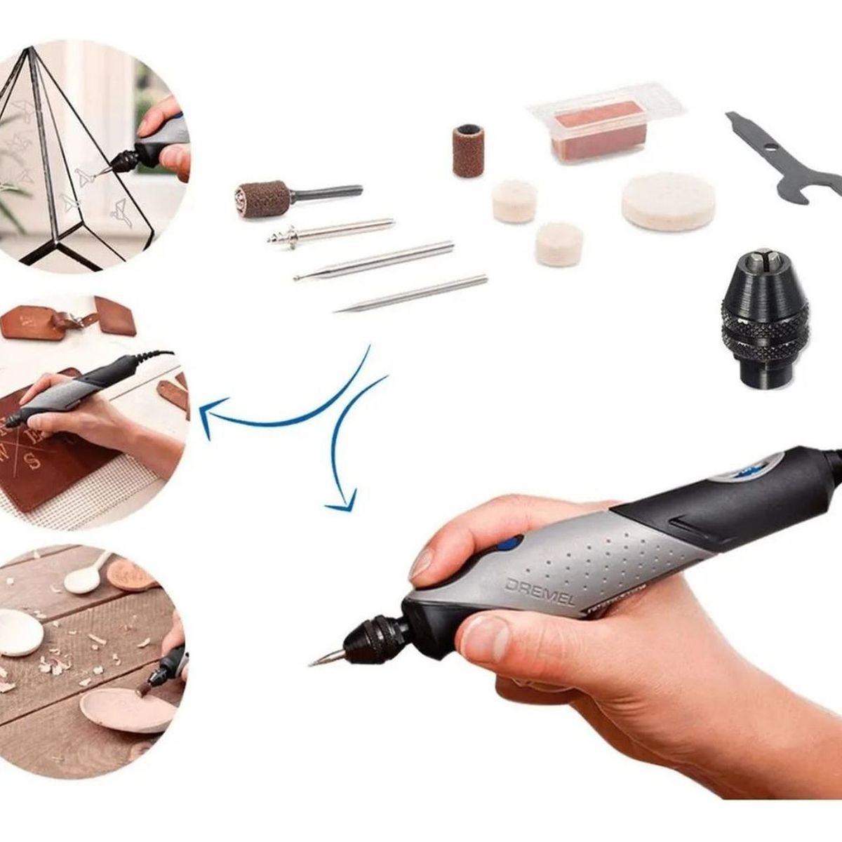 DREMEL - Dremel Stylo Multiherramienta + Kit 11 Piezas + Madril 4486