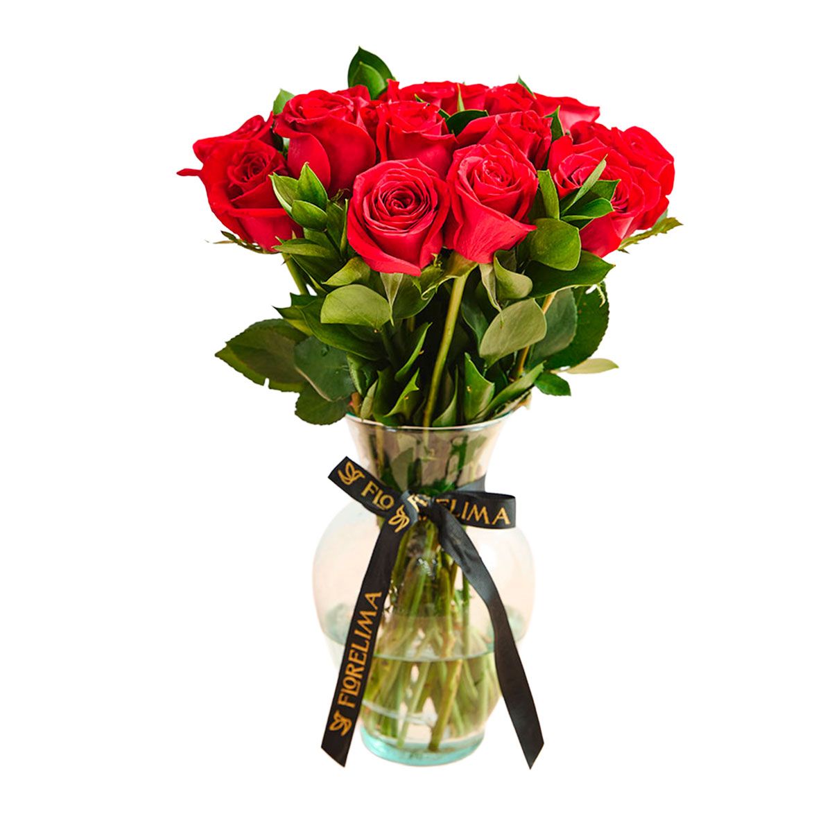 GENERICO - Jarrón de 12 Rosas Rojas