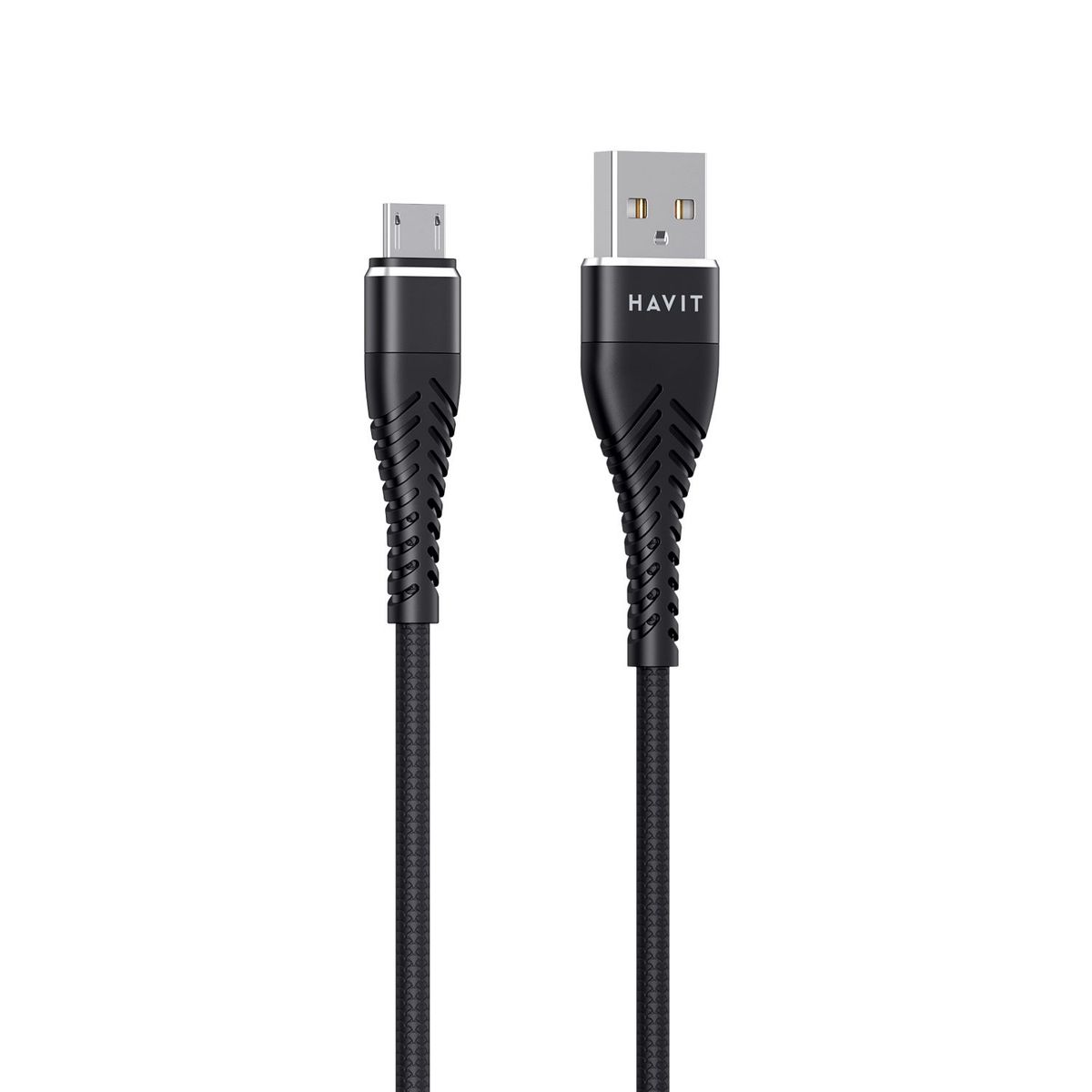 HAVIT - Cable Carga y Datos USB a Micro Havit CB706 1M Alum + Nylon Negro