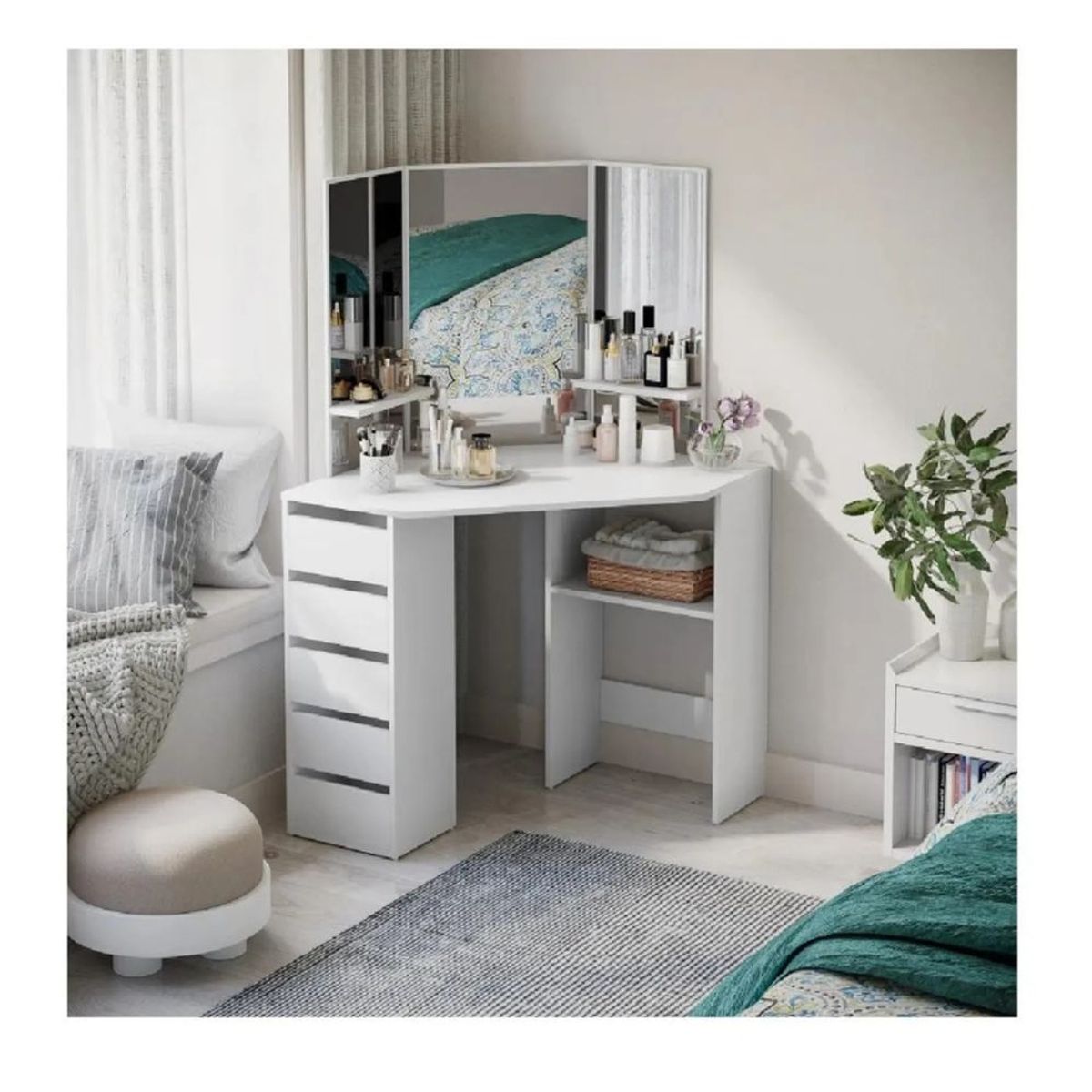 GENERICO - Tocador Moderno Aikaterini Blanco - Muebles Gaudi