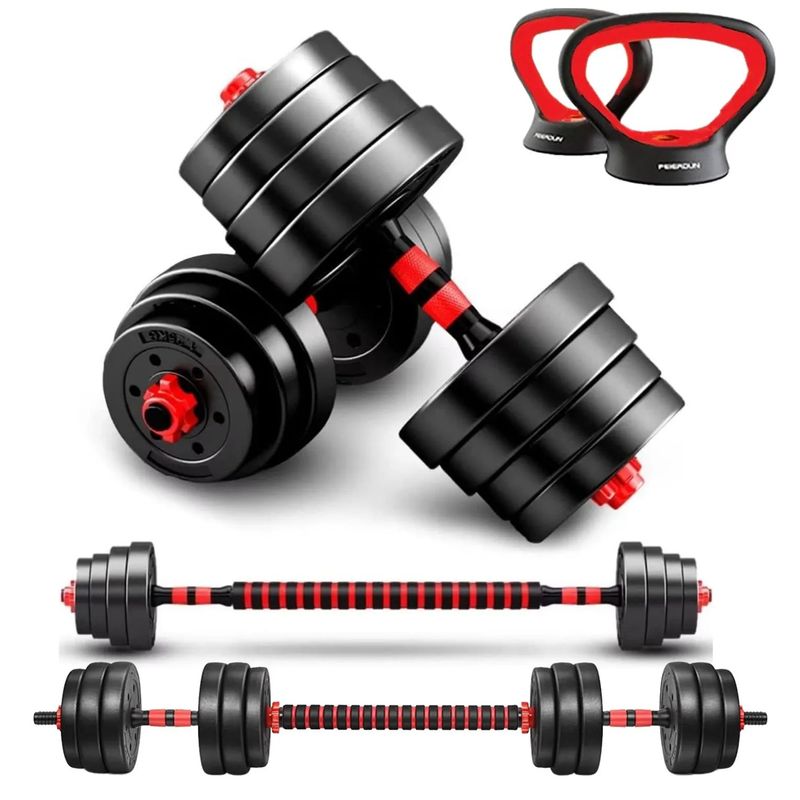 XTREME SPORT - Mancuernas Set de 20 Kg Convertibles + Barra + Asas