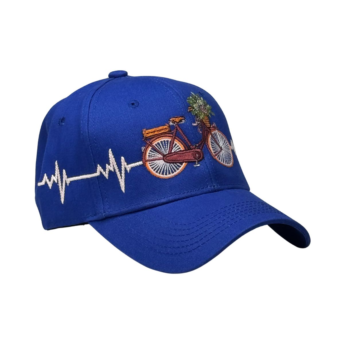 GENERICO - Gorra Unisex de Lona Azulino con Bordado de Bicicleta y Visera Curva