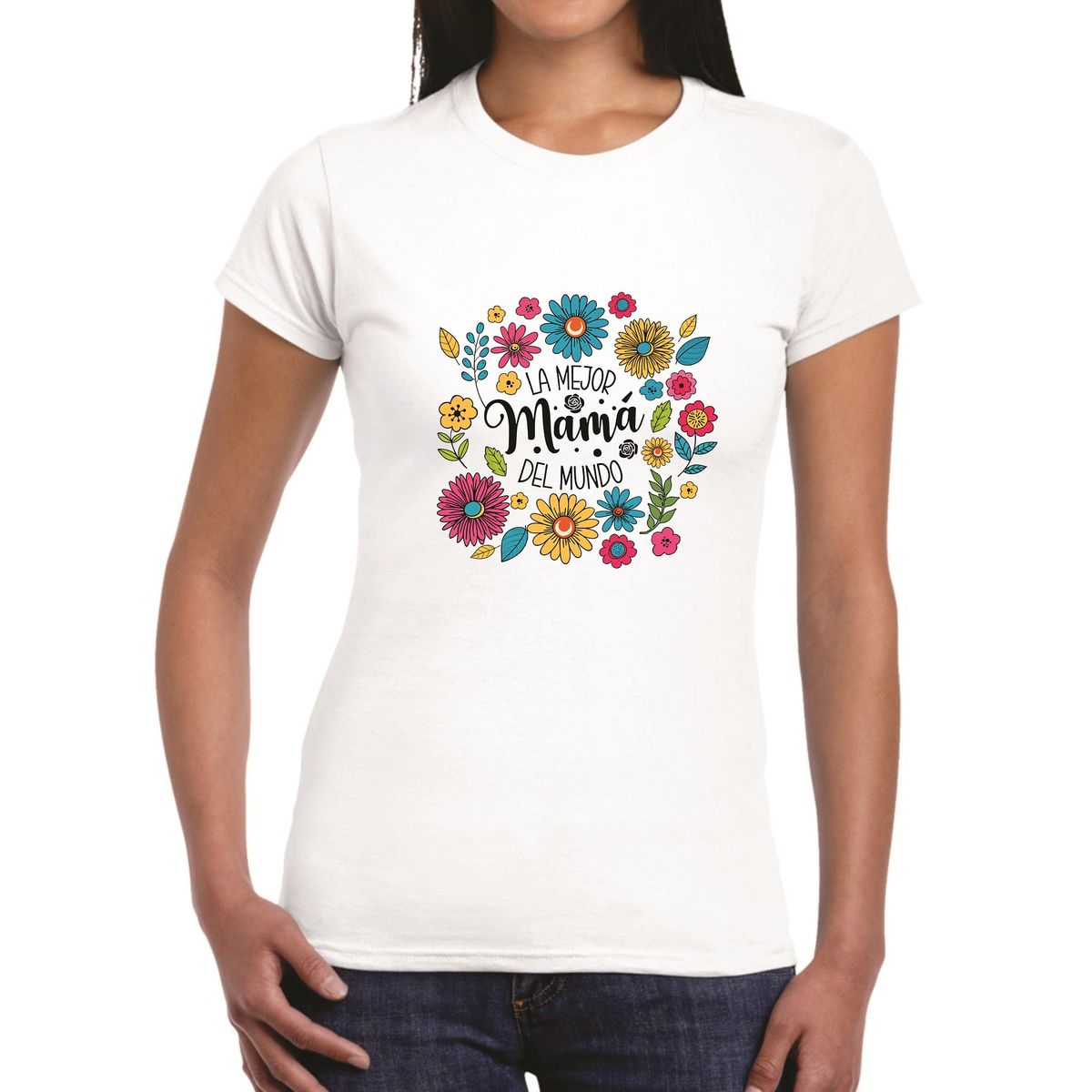 GENERICO - Polo mujer la mejor Mamá - Nathalie Love It -  Blanco