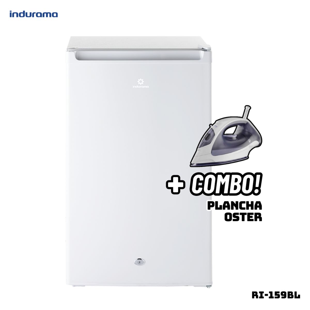 INDURAMA - FRIGOBAR INDURAMA 122 L BLANCO - RI-159BL + PLANCHA OSTER
