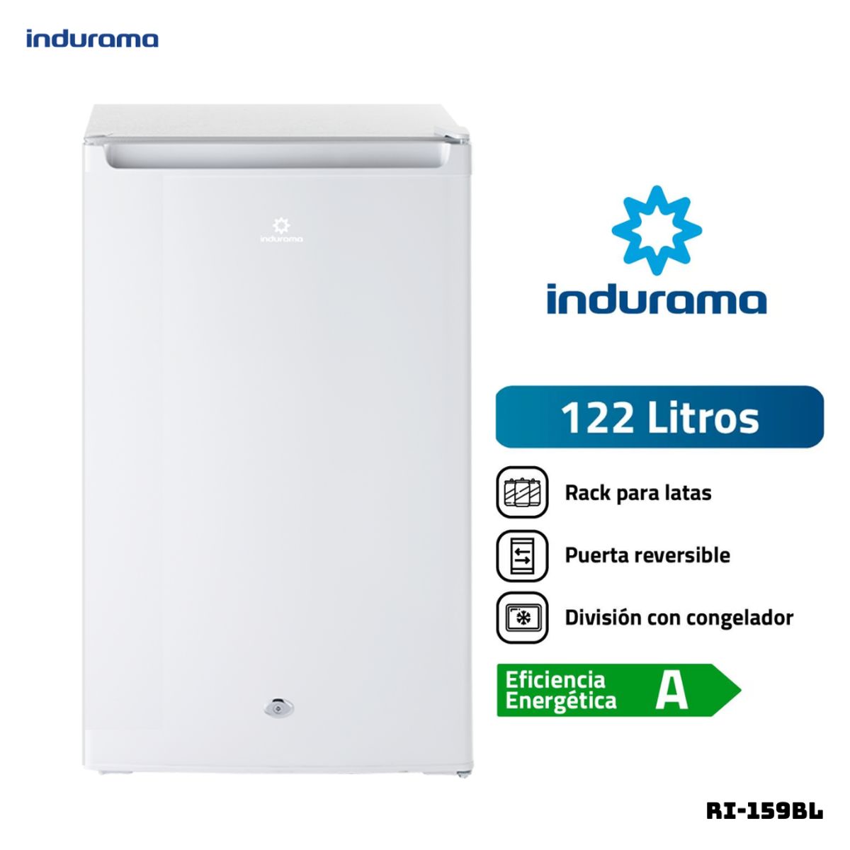 INDURAMA - FRIGOBAR INDURAMA 122 L BLANCO - RI-159BL + LICUADORA OSTER BLANCA