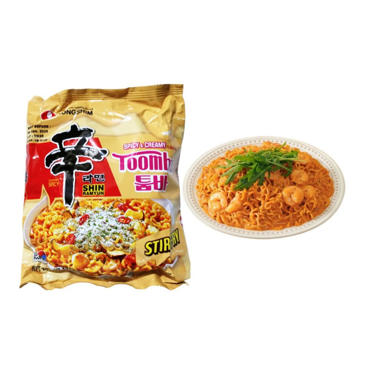 GENERICO - Fideos Ramen Sabor Salsa Carbonara Picante 137gr Nong Shim