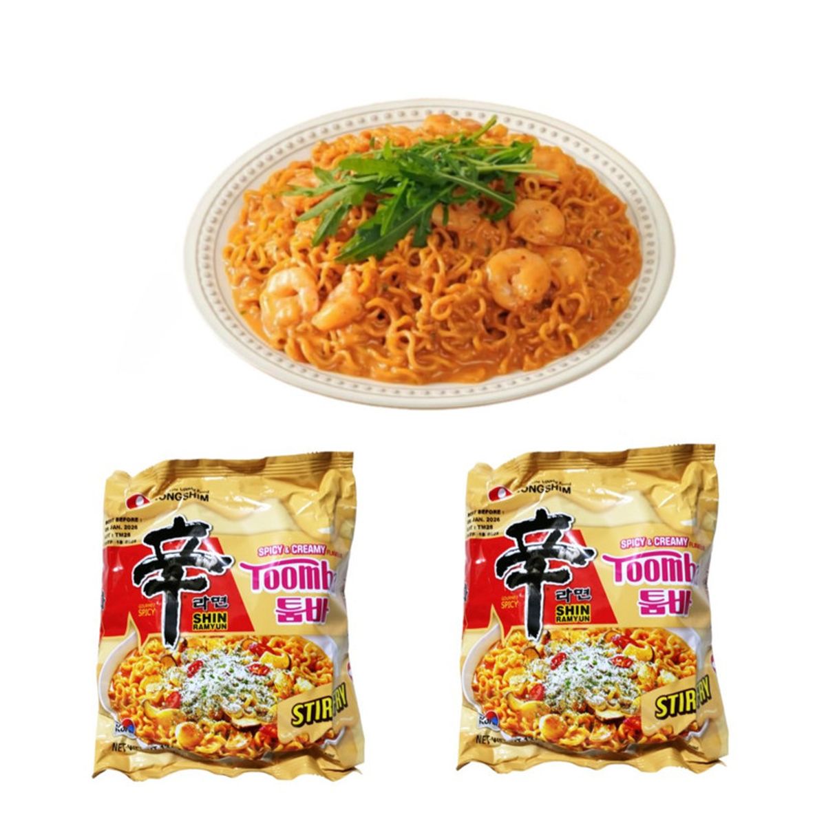 GENERICO - Pack 2u Fideos Ramen Sabor Salsa Carbonara Picante 137gr