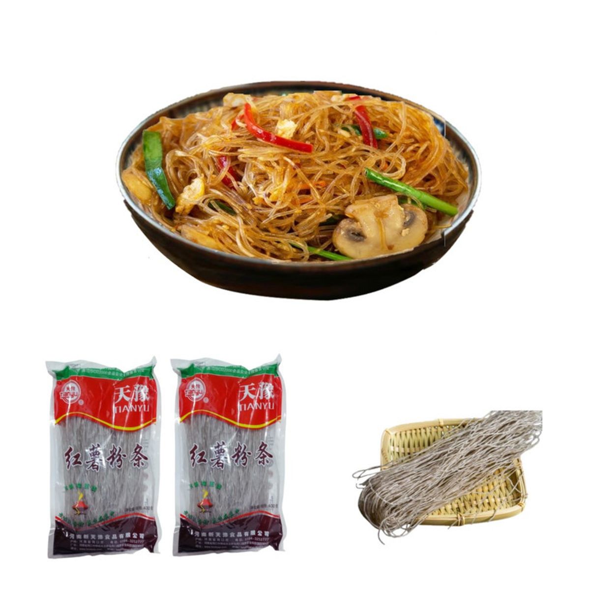 GENERICO - Pack 2u Fideos Fansi De Camote 400gr TianYu