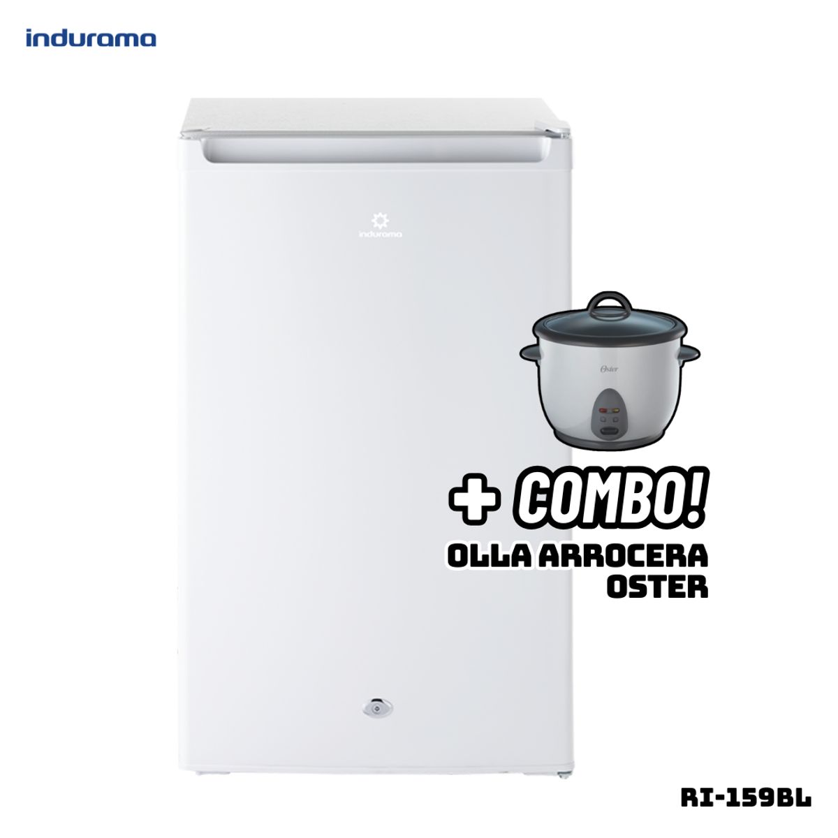INDURAMA - FRIGOBAR INDURAMA 122 L BLANCO - RI-159BL + ARROCERA OSTER BLANCA