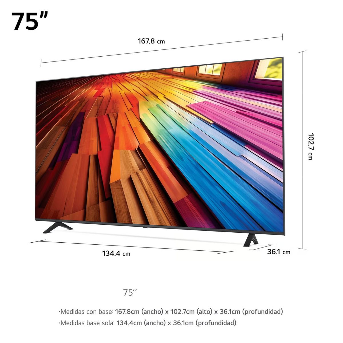 LG - TELEVISOR LG LED 4K ULTRA HD 75 SMART TV CON THINQ AI 75UT8050PSB + BARRA