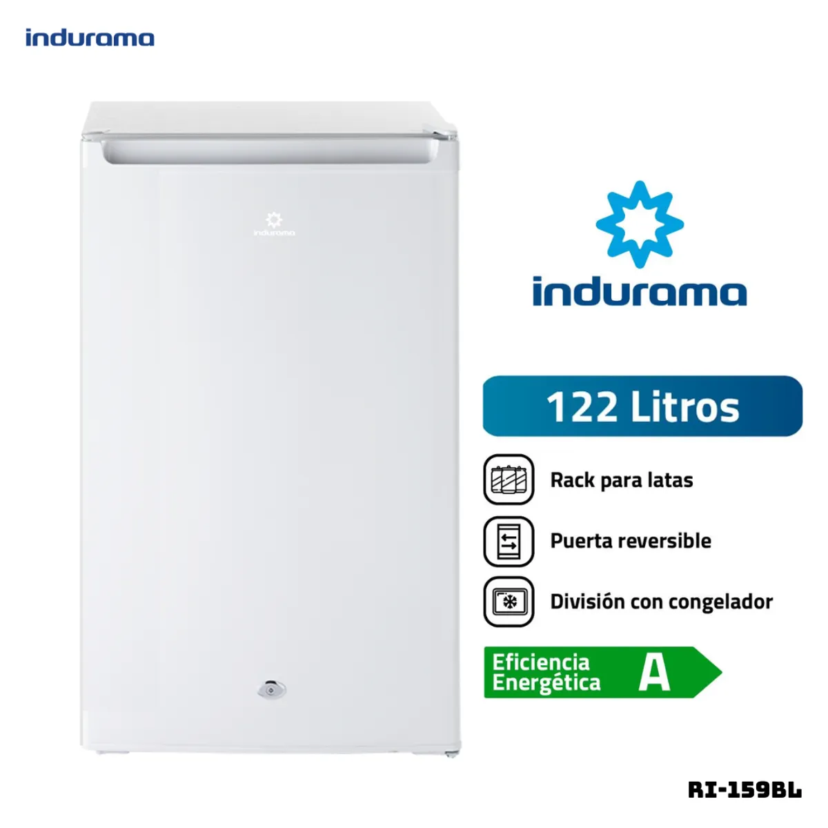 INDURAMA - FRIGOBAR INDURAMA 122 L BLANCO - RI-159BL + MICROONDAS MIRAY HMM-20N