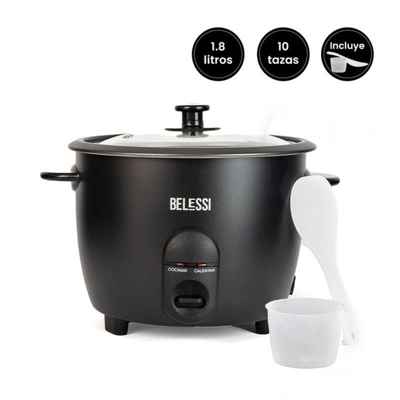 BELESSI - Olla Arrocera Eléctrica Belessi 1.8L + Accesorios
