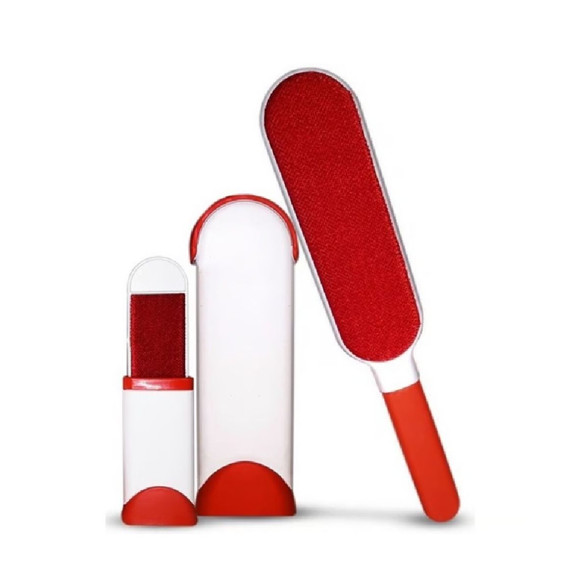 GENERICO - Cepillo removedor de pelusas y pelos reutilizable rojo