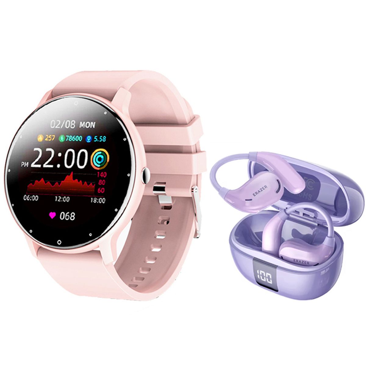 LENOVO - Audífonos Lenovo XT66 Pro Morado y Toumi Fit 2-P watch Reloj inteligente