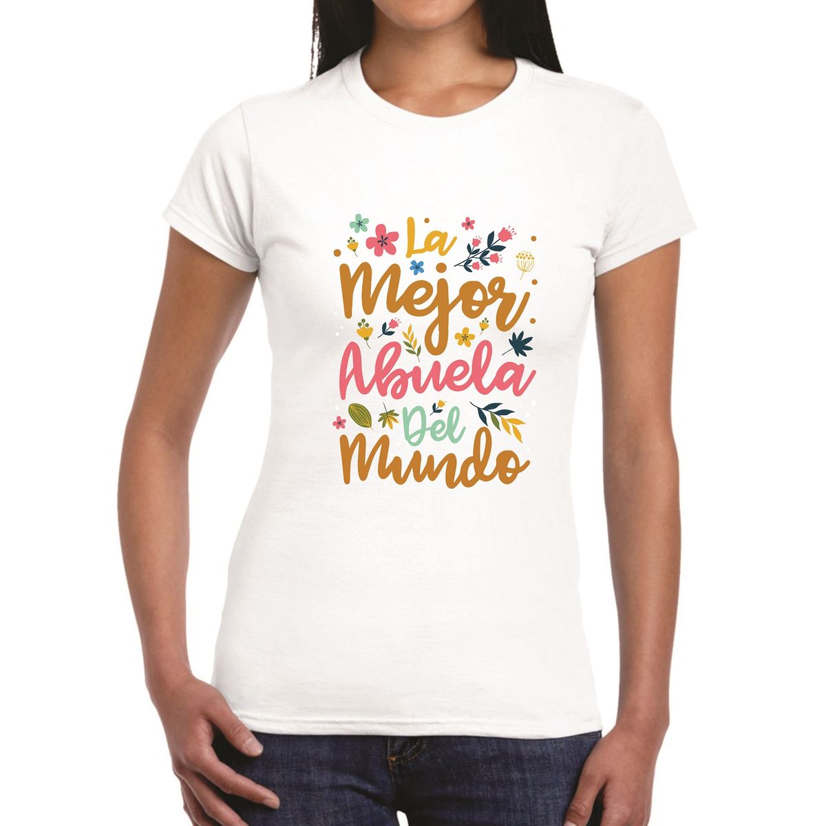 GENERICO - Polo mujer la mejor Abuela - Nathalie Love It -  Blanco