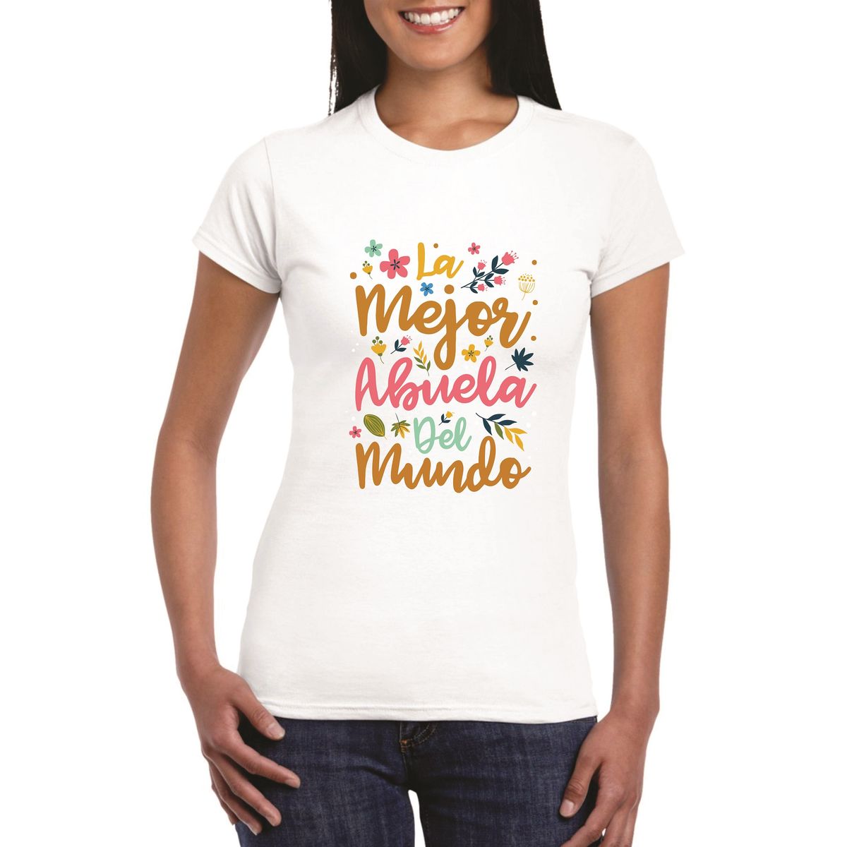 GENERICO - Polo mujer la mejor Abuela - Nathalie Love It -  Blanco