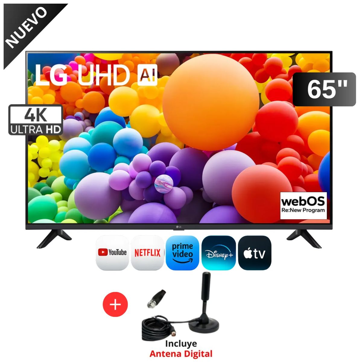 LG - Televisor LG 65 Uhd 4K Webos AI 65UT7300PSA + ANTENA DIGITAL
