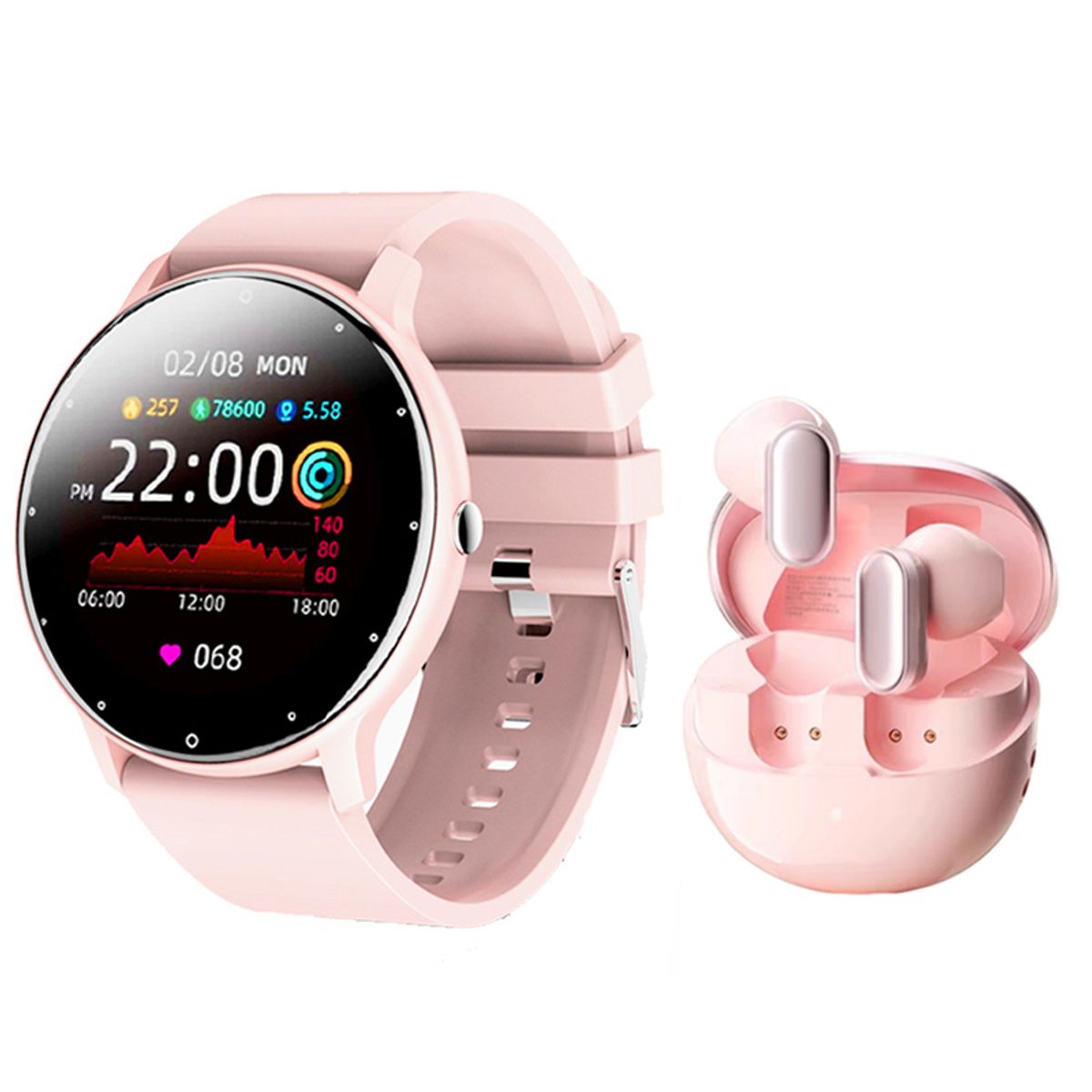 LENOVO - Audífonos Lenovo LP19 Pro -Rosa y Toumi Fit 2-P watch Reloj inteligente