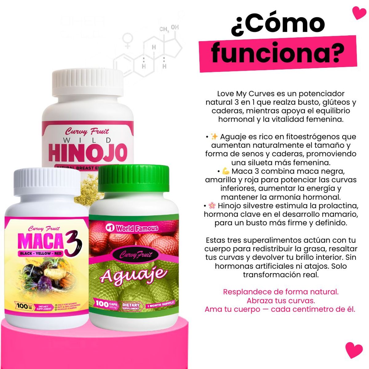 CURVY FRUIT - Love My Curves Aguaje + Maca 3 + Wild Hinojo. Busto, Glúteos y Caderas – Curvy Fruit